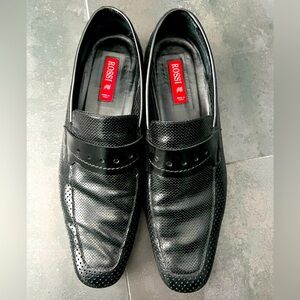 Men's Black dress shoes, Rossi, Size EUR 43/ US 10